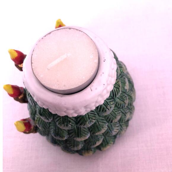 J.T.S. International Co VTG 90's Christmas Tree Tealight Candle Holder Set of 2 - Picture 6 of 9